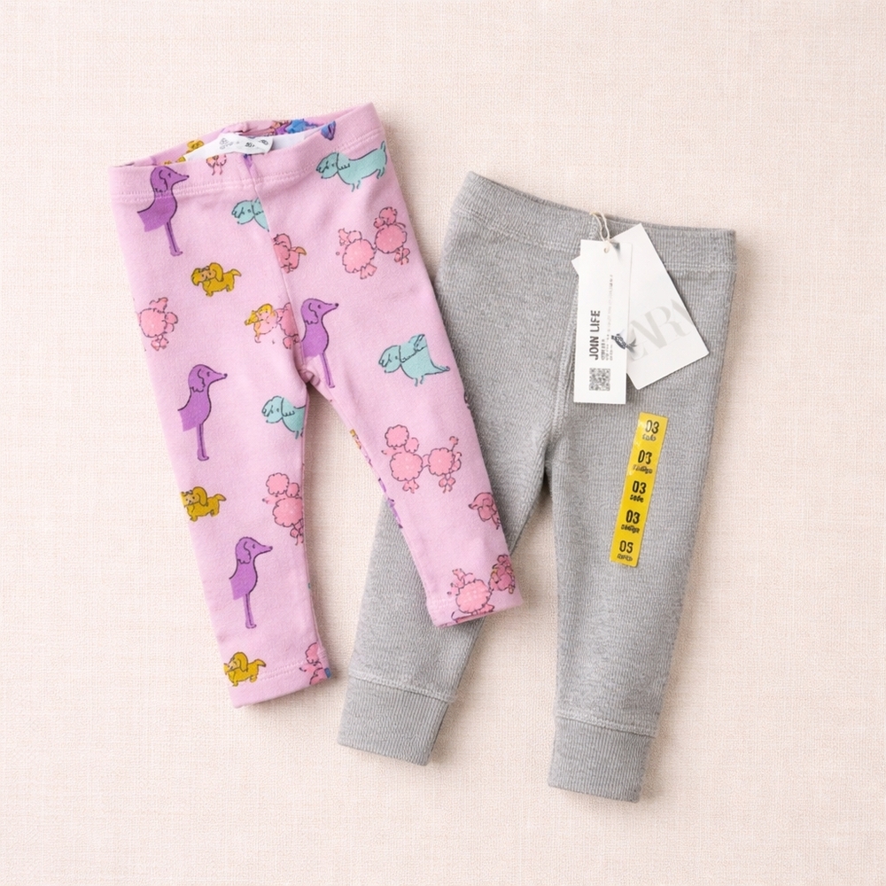 Nwt x2 Zara Leggings 3-6m New Baby Girl